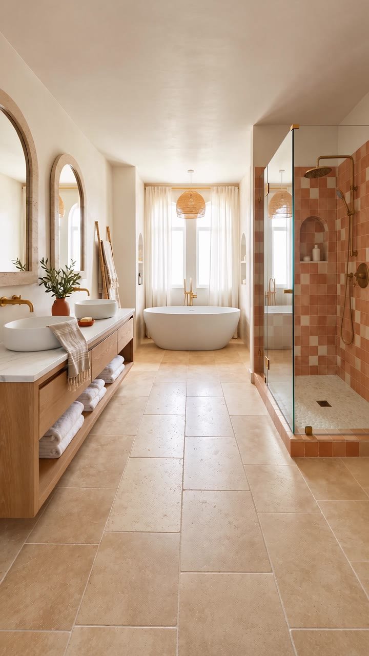 Finished bathroom with freestanding bath